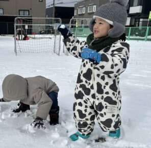 「雪だるまを作ったよ！」の画像